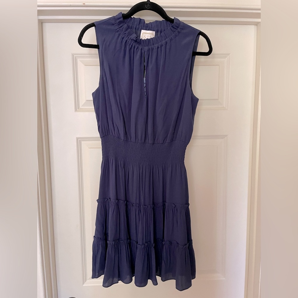 Sail To Sable smocked waist dress NAVY SMALL